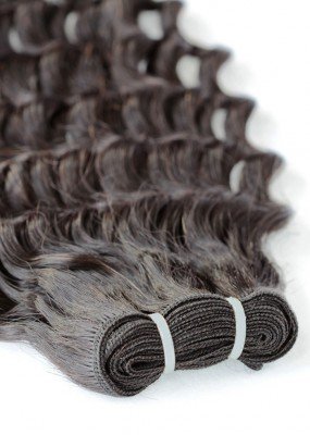 Tissage Brésilien frisé châtain foncé