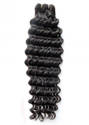 Tissage Brésilien frisé deep wave châtain foncé